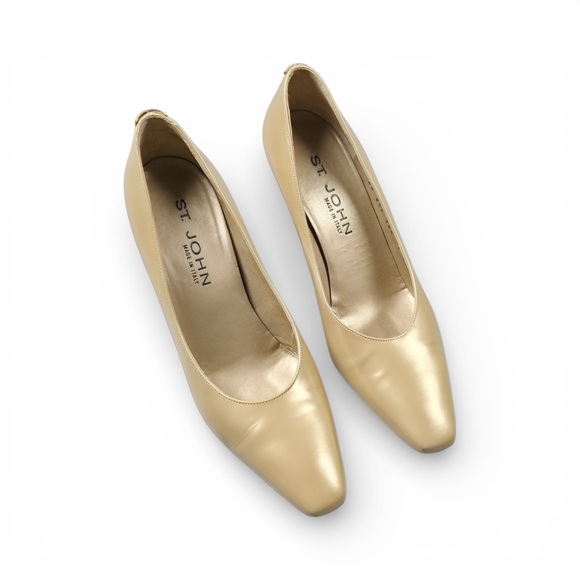 St. John Cynthia Daytime Gold Heels Sz 8.5AA​ - Picture 3 of 7